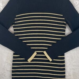Lauren Ralph Lauren Black and Gold Knit Top